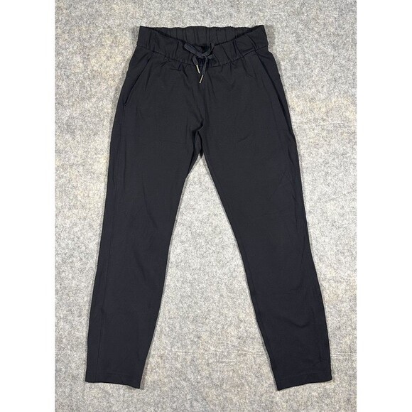 Lululemon On The Fly Pants Women’s 4 Black Relaxed Travel Lounge Drawstring - Picture 1 of 7